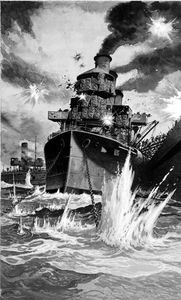 Raid on Zeebrugger art by Neville Dear