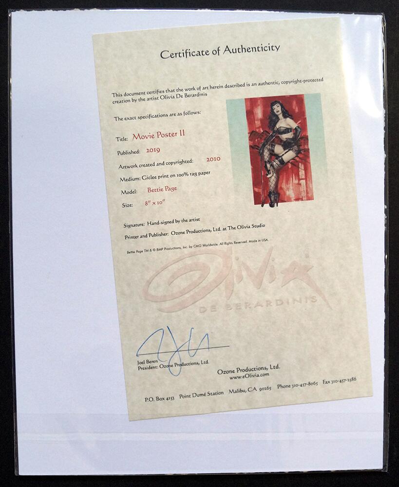Certificate of authenticity art by Olivia (de Berardinis)