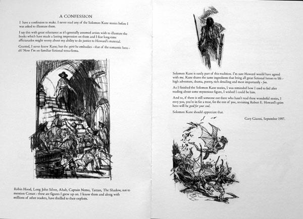The Solomon Kane Sketchbook + Illustrated Poem by Robert E Howard