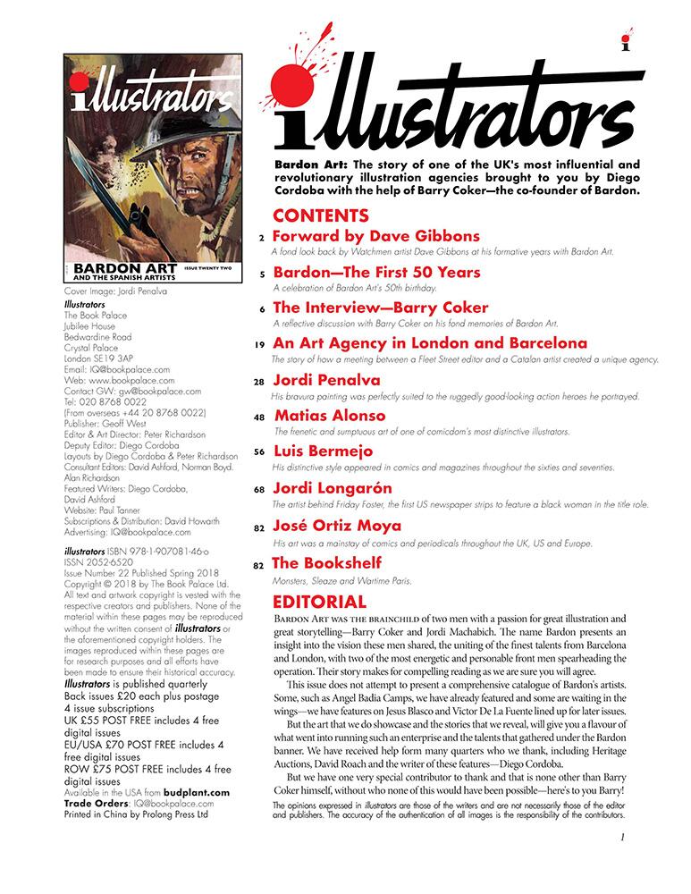 Contents page, illustrators issue 22 ONLINE EDITION