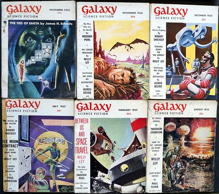 Galaxy Science Fiction: 1950s (6 ISSUES - ASSORTED) by Frederik Pohl, Poul Anderson, Philip K. Dick, James H. Schmitz, Robert Sheckley, Theodore Sturg