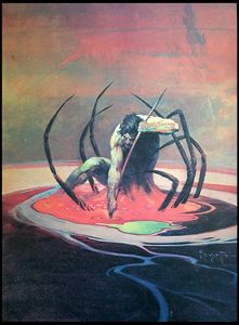 Spiderman art by Frank Frazetta