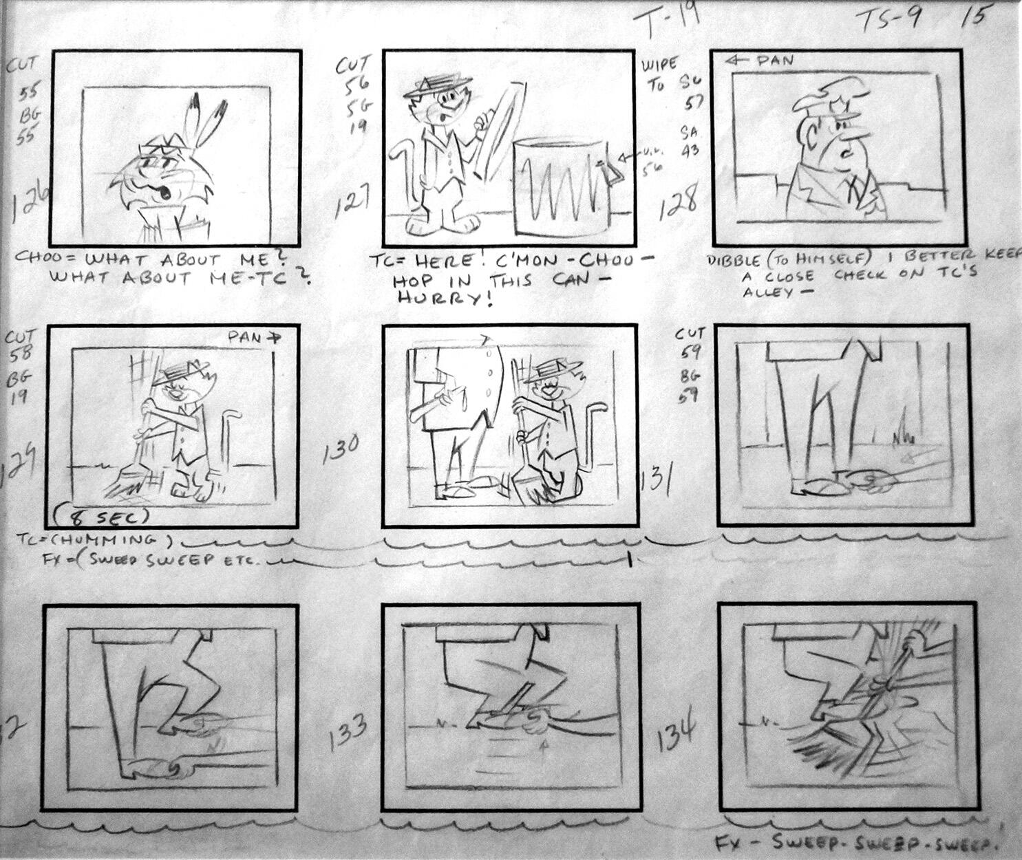Top Cat Storyboard Sequence 2 art by Hanna-Barbera