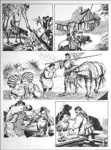 Don Quixote - Becomes a Knight art by Bill Baker