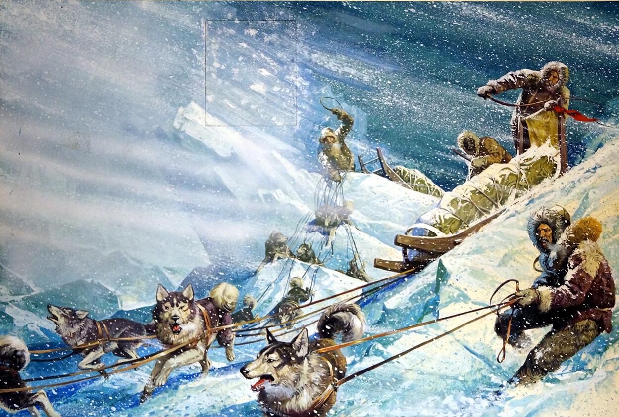 Across Savage Ice - Robert Peary's Final North Pole Expedition art by Severino Baraldi
