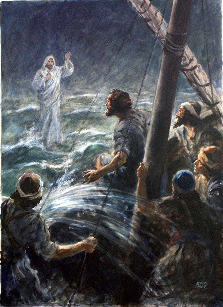 Jesus Saves the Disciples art by Henry Coller