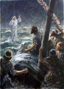 Jesus Saves the Disciples art by Henry Coller