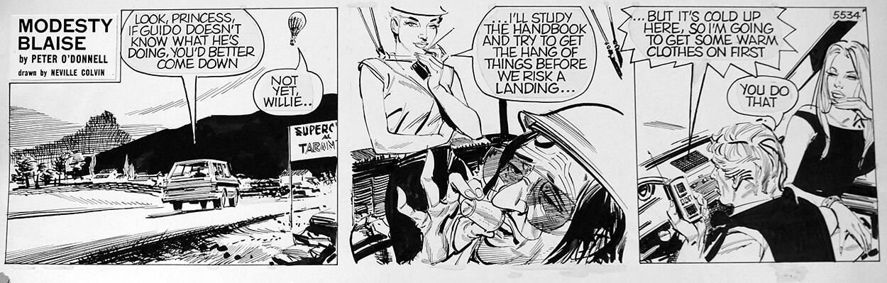 Modesty Blaise daily strip 5534 art by Neville Colvin
