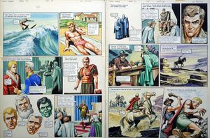 Elimination from 'The Stone of Vorg' (TWO pages) art by Philip Corke