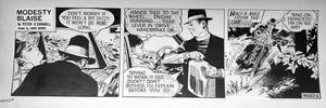 Modesty Blaise daily strip 4662a art by John M Burns