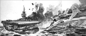 Kamikaze attack art by Graham Coton