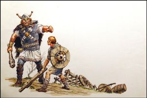Giants A Wheel for a Shield art by Geoff Campion
