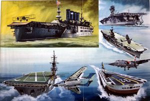 The Story of the Aircraft Carrier art by Roy Cross