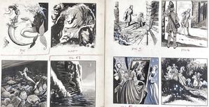 The Little Mermaid - The Witch's Brew (TWO art boards) art by Gerry Embleton