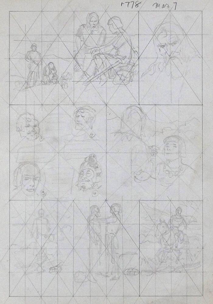 The Great Quest Begins - Hal Foster Drawing for page 1778 art by Hal Foster