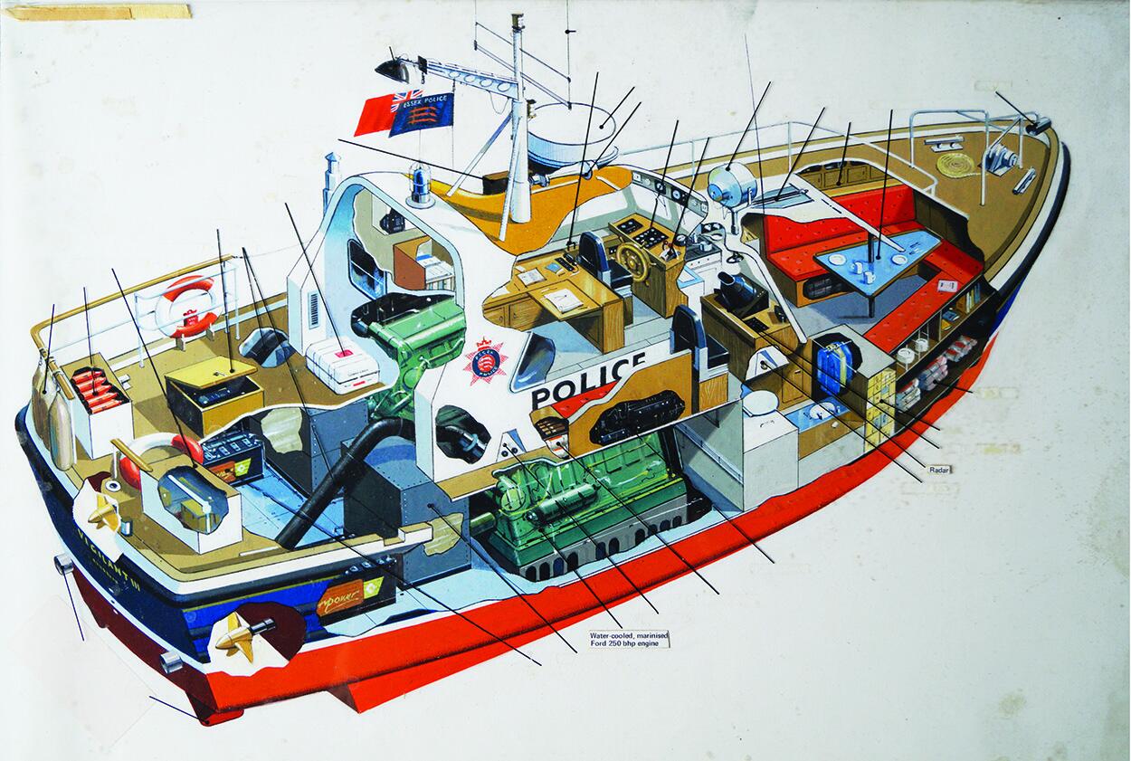 showing acetate overlay with label markers art by Wilf Hardy