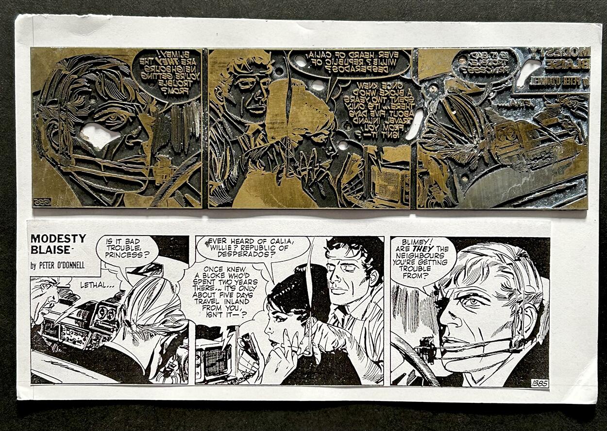 Modesty Blaise: Episode #1385 (Printing Plate) art by Jim Holdaway