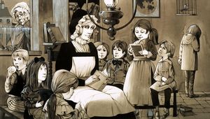 The Dame School art by Richard Hook