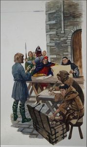 Compiling the Domesday Book art by Peter Jackson