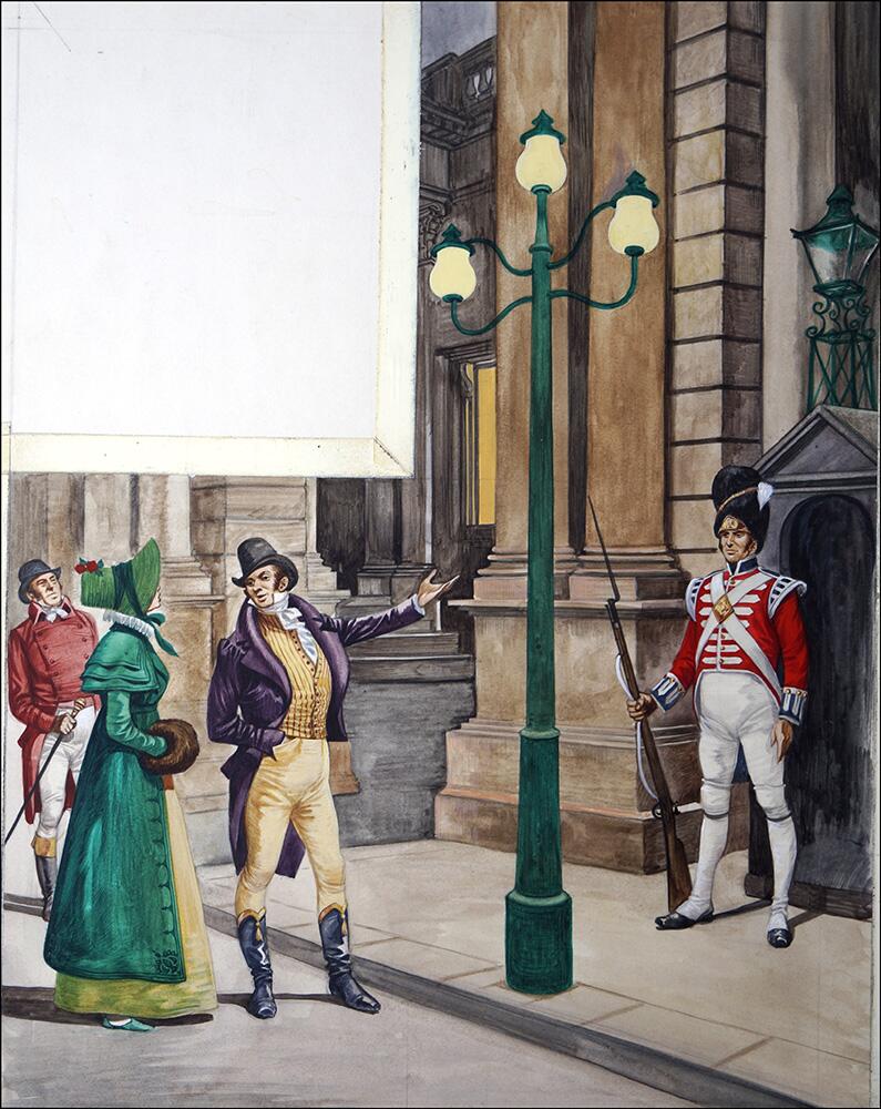 Gas Lights in London art by Peter Jackson