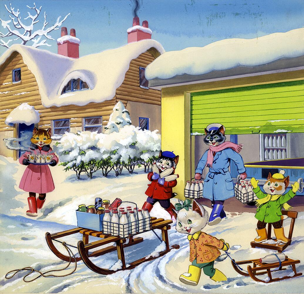 Helping the Milkman art by Gordon Hutchings