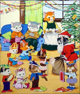Xmas Celebrations at Num Nums House art by Gordon Hutchings