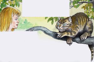 Alice Meets The Cheshire Cat: Alice in Wonderland 40 art by Philip Mendoza