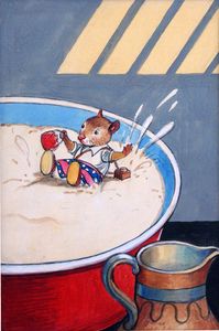 Katie Country Mouse Goes to London: Cream Jug art by Philip Mendoza