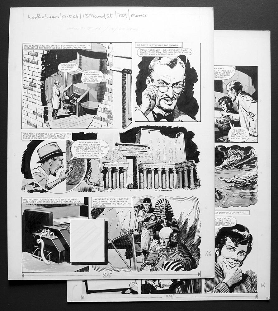 Number 13 Marvel Street - The Eminent Egyptologist (TWO pages) art by Bill Lacey
