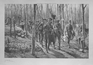In the Famous 'Plug Street' Wood (Artist's Proof) art by Fortunino Matania