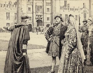 Henry VIII at Hampton Court art by Fortunino Matania