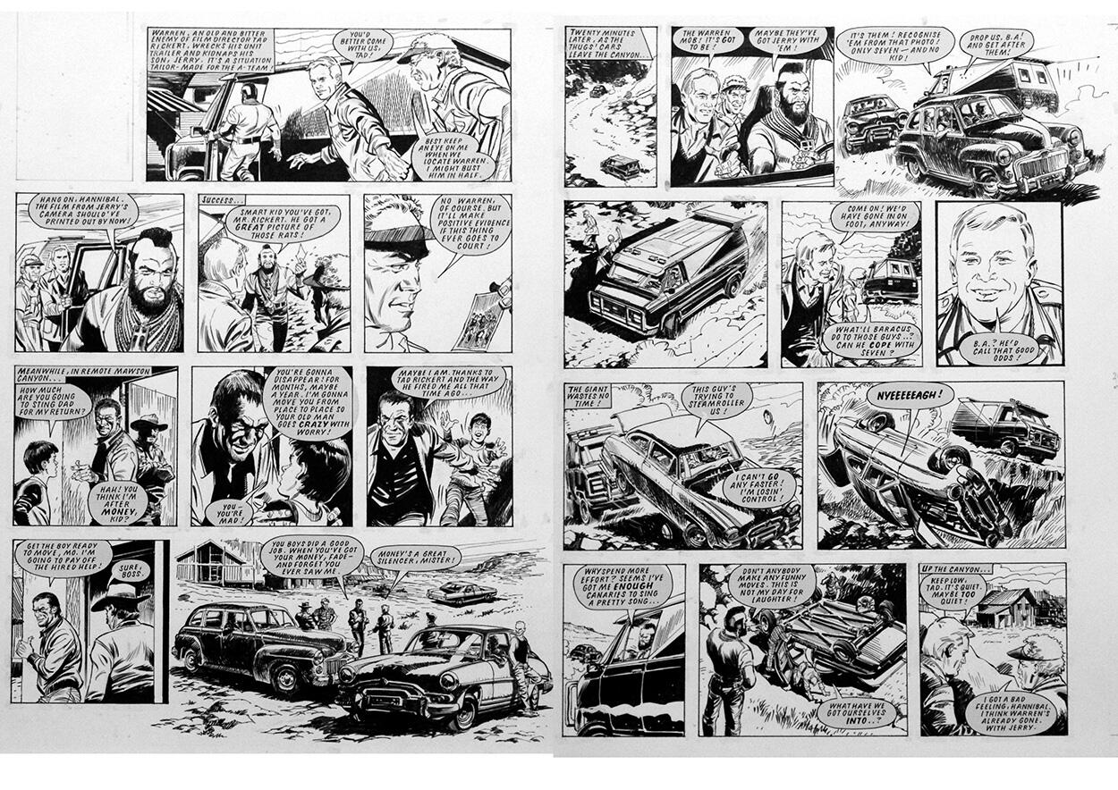 The A-Team: Off The Road (TWO pages) art by Barrie Mitchell
