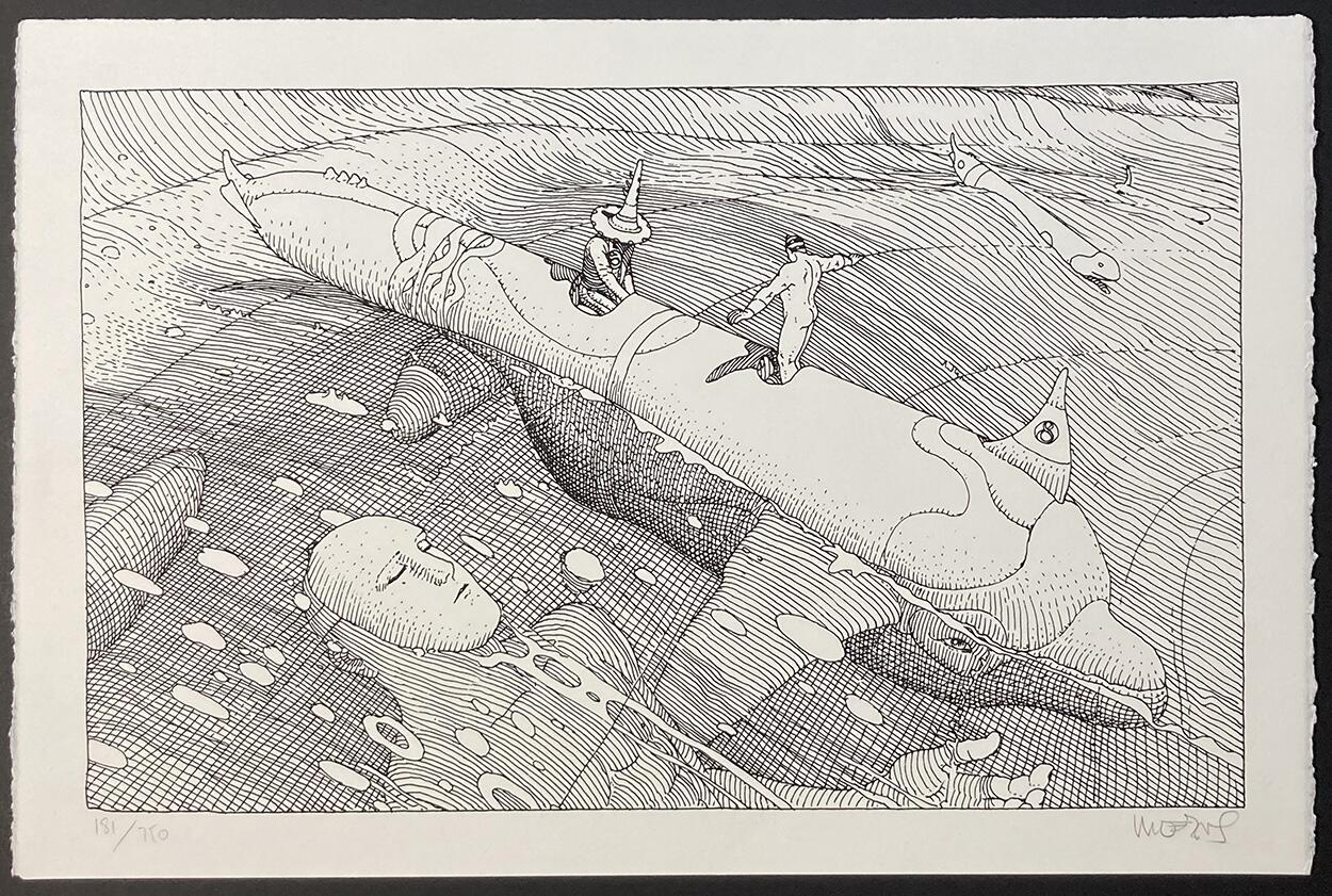 40 Days in The Desert Screenprint art by Moebius (Jean Giraud)