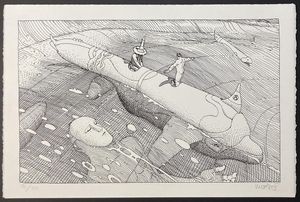 40 Days in The Desert Screenprint art by Moebius (Jean Giraud)