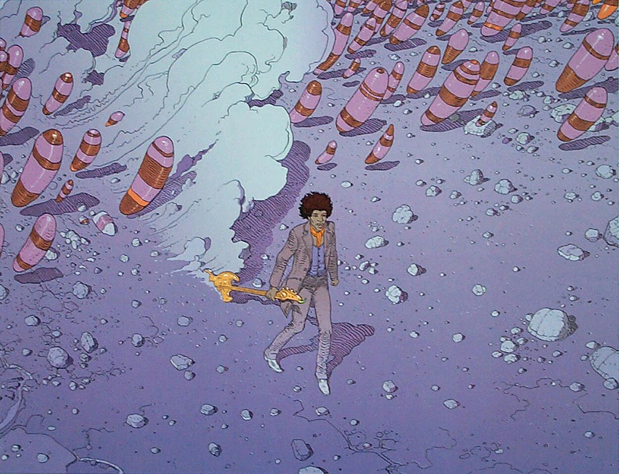 Hendrix - Purple Haze art by Moebius (Jean Giraud)