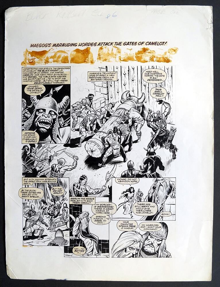 Black Knight: Maegog's Marauding Hordes Attack The Gates Of Camelot art by Paul Neary and John Stoke