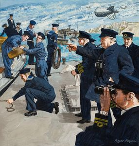 Winston Churchill art by Roger Payne