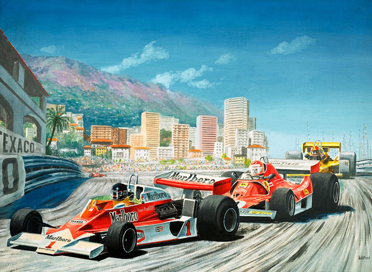 James Hunt art by Wilfred Plowman