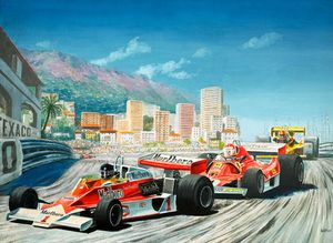 James Hunt art by Wilfred Plowman