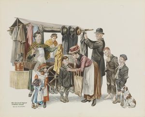 Second Hand Clothes Store art by Ron Embleton
