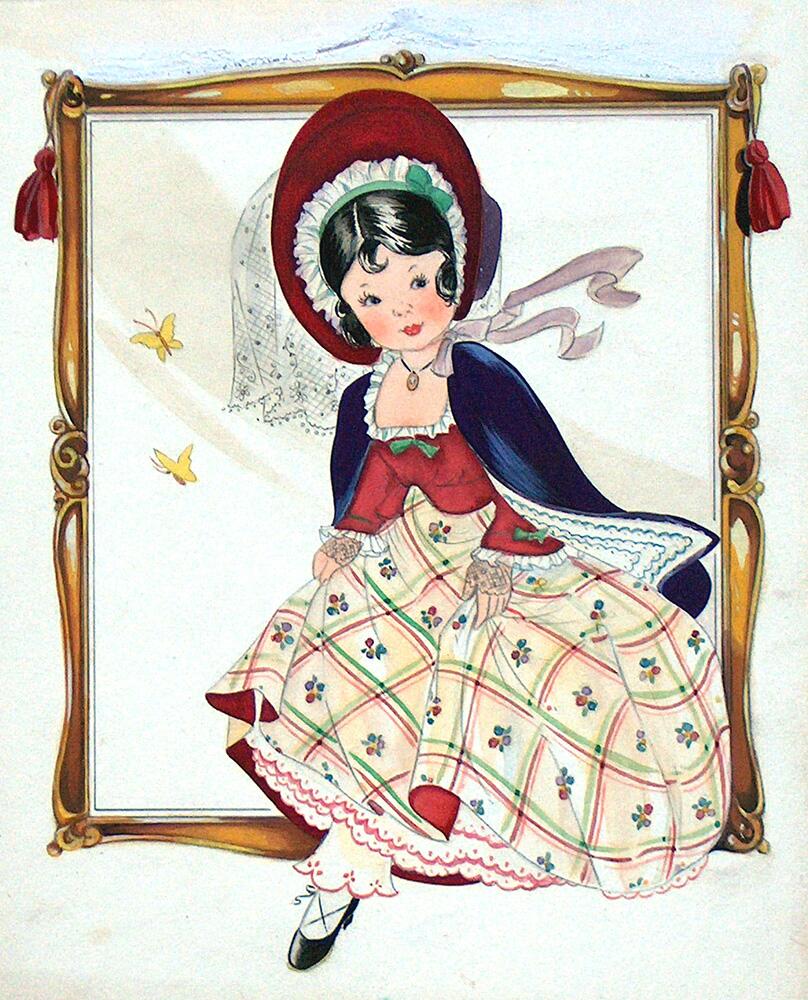 Grandma sitting in a frame art by E Dorothy Rees