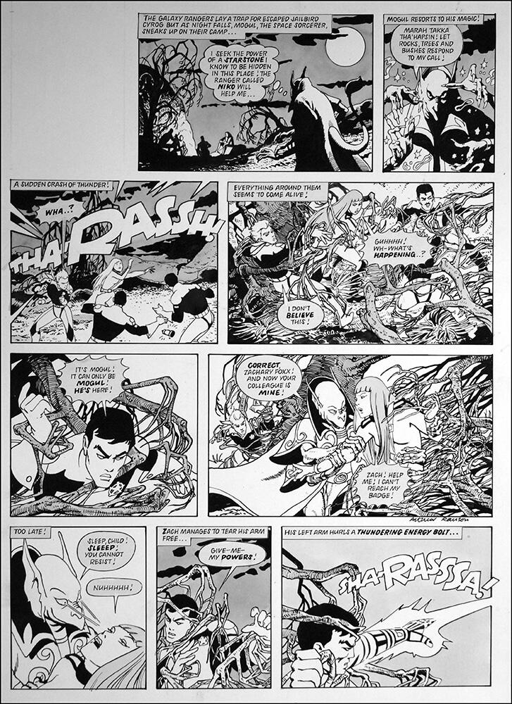 Galaxy Rangers: Thundering Energy Bolt (TWO pages) art by Arthur Ranson