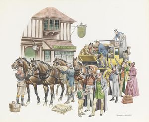 Pickwick Papers - Ready to Depart art by Ron Embleton