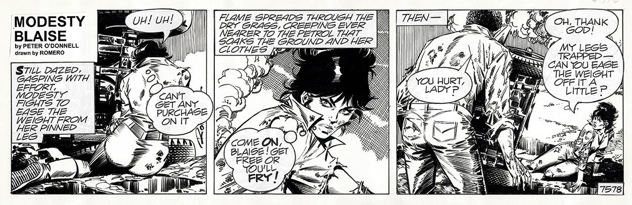 Modesty Blaise daily strip #7578 - Rescued art by Enric Badia Romero