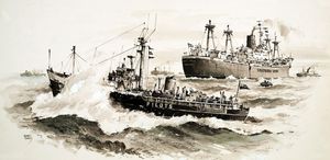 The Pilot Boat at Work art by John S Smith
