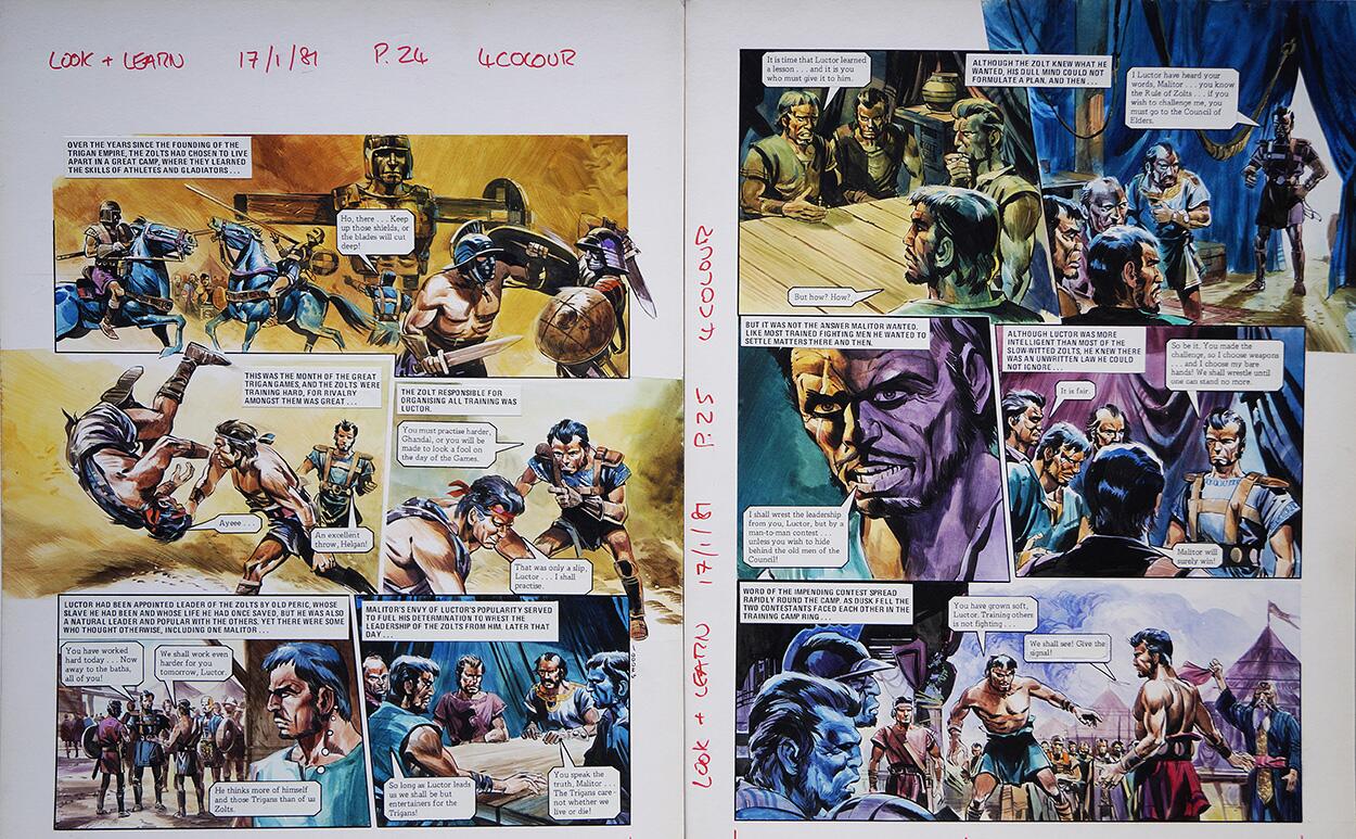 The Challenge from 'The War of The Zolts' (TWO pages) art by Gerry Wood