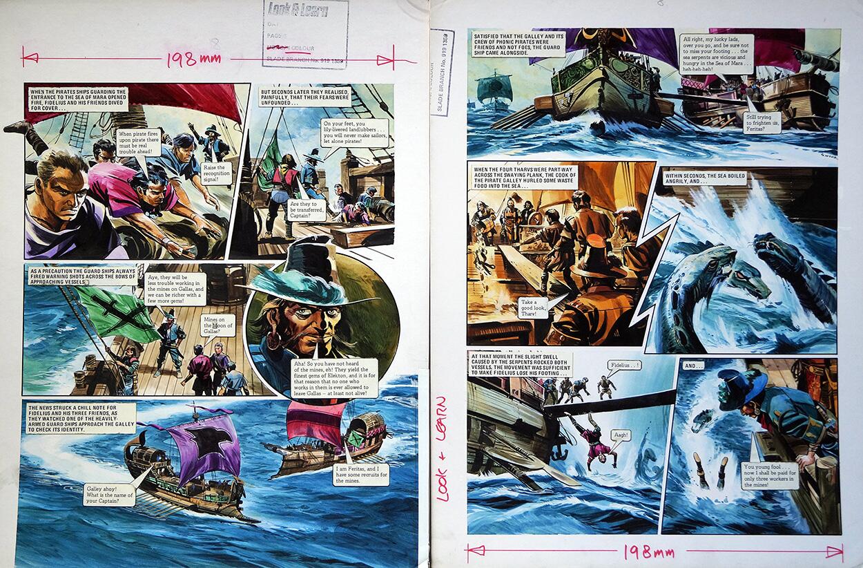 Walk to Plank from 'The Tharvs' (TWO pages) art by Gerry Wood