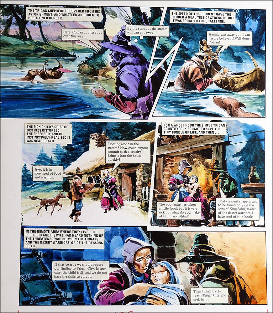 Trigan Empire: Mercy Mission (10 April 1982) (TWO pages) art by Gerry Wood