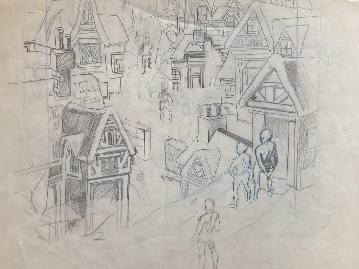 The Wizard King Preliminary Drawing art by Wally Wood