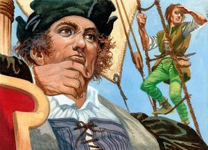 Columbus At The Mast art by Peter Jackson
